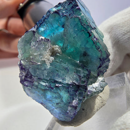 Spécimen de cube de fluorite fantôme parqueté zonal Okorusu, Namibie 39*31*19 mm 