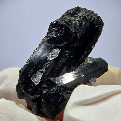 Rare spécimen de tourmaline Schorl et de fluorite cubique, Erongo, Namibie, 32 x 21 x 14 mm 