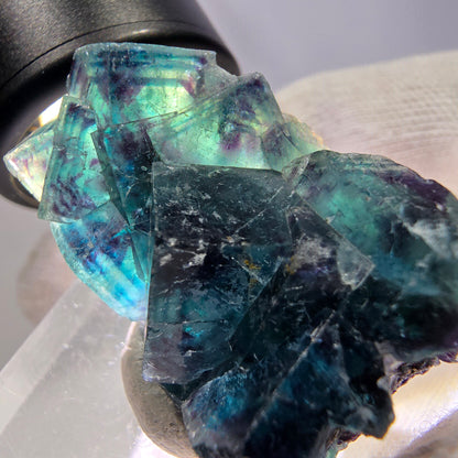 Spécimen de cube de fluorite fantôme, zonal – Nouvelle découverte ! Okorusu, Namibie, 36 x 27 x 16 mm 