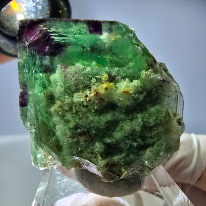 Spécimen de cube de fluorite fantôme, parqueté, zonal Okorusu, Namibie 28*28*31mm 