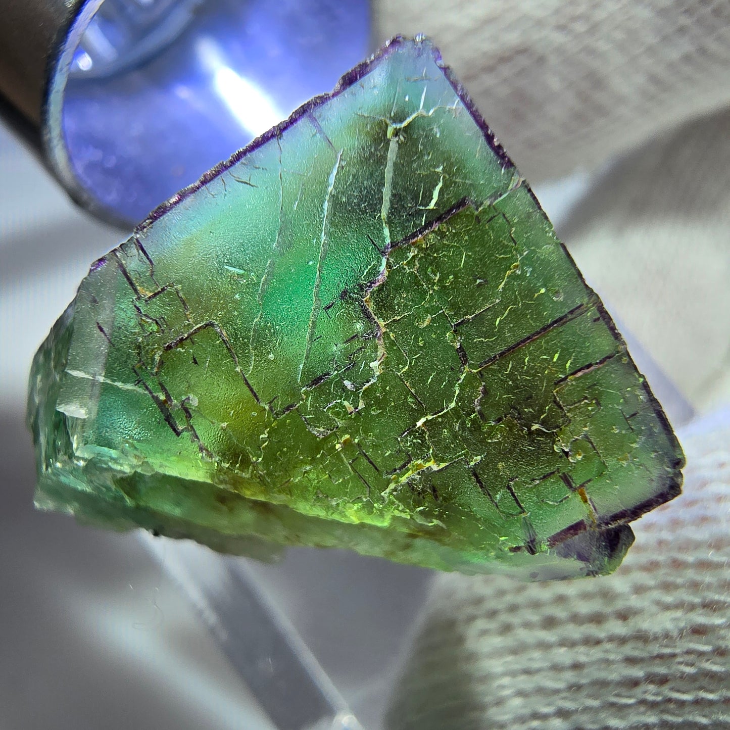 Seltener Phantom Fluorit Würfel, zonal, parkettiert Okorusu, Namibia 27*19*19mm