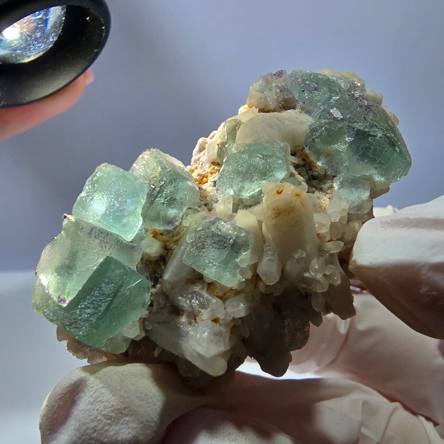 Rare cube de fluorite fantôme, spécimen de quartz vert Brandberg, Namibie, 57 x 33 x 37 mm 
