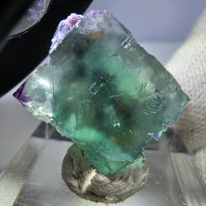 Seltener Phantom Fluorit Würfel, zonal, parkettiert Okorusu, Namibia 24*21*14mm