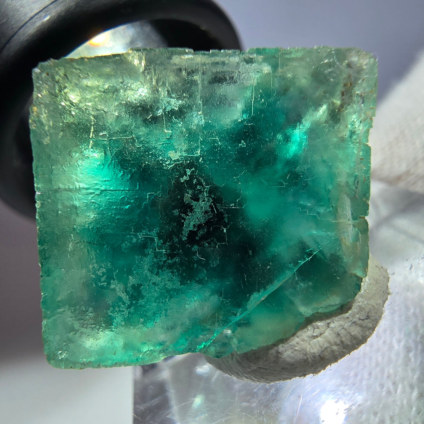 Seltener Phantom Fluorit Würfel, grün Okorusu, Namibia 26*22*14mm