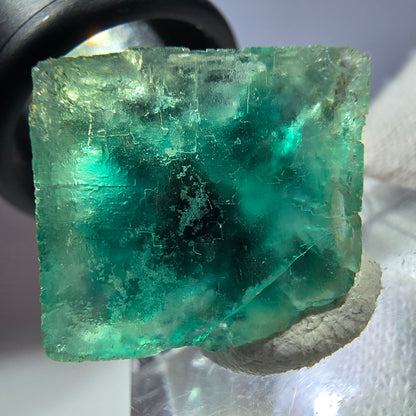 Seltener Phantom Fluorit Würfel, grün Okorusu, Namibia 26*22*14mm