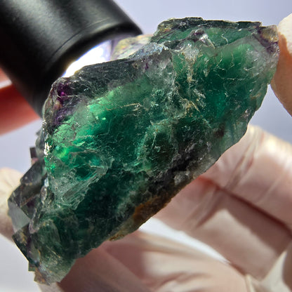 Phantom Fluorite Cube Specimen, parquetted green purple Okorusu, Namibia 53*38*21mm 