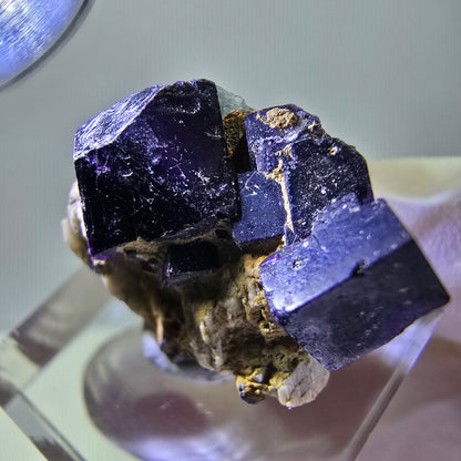 Cube de fluorite fantôme, zonal, spécimen d'orthose, Erongo, Namibie, 27 x 22 x 13 mm 