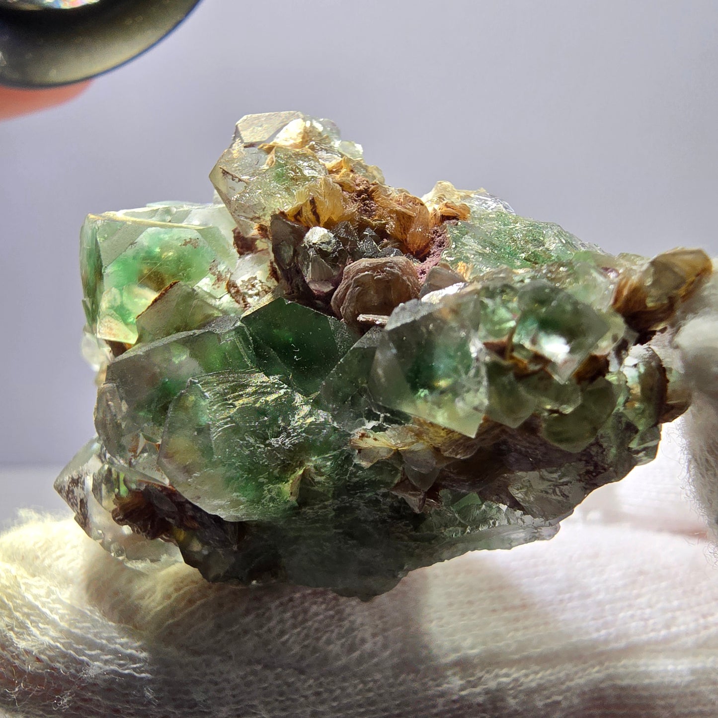 Phantom Fluorit, Hyalit, Muskovit Stufe Erongo, Namibia 52*34*31mm