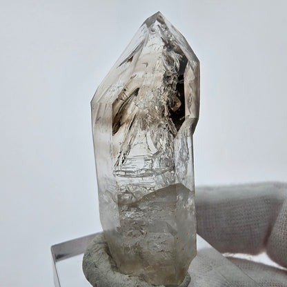 Enhydro Phantom Smoky Quartz Sceptre Tip 3x Bubble Goboboseb, Namibie 44*19*13mm 