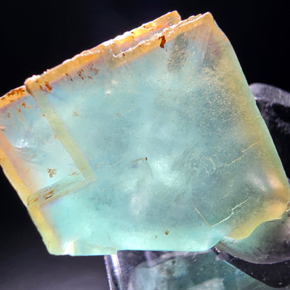Cube de fluorite fantôme transparent, vert jaune, Erongo, namibie, Collection 28x26x18mm