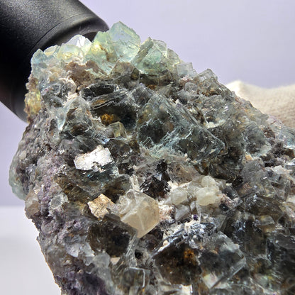 Große Phantom Fluorit Würfel, Quarz Stufe, doppelseitig grün Okorusu Namibia 110*53*36mm