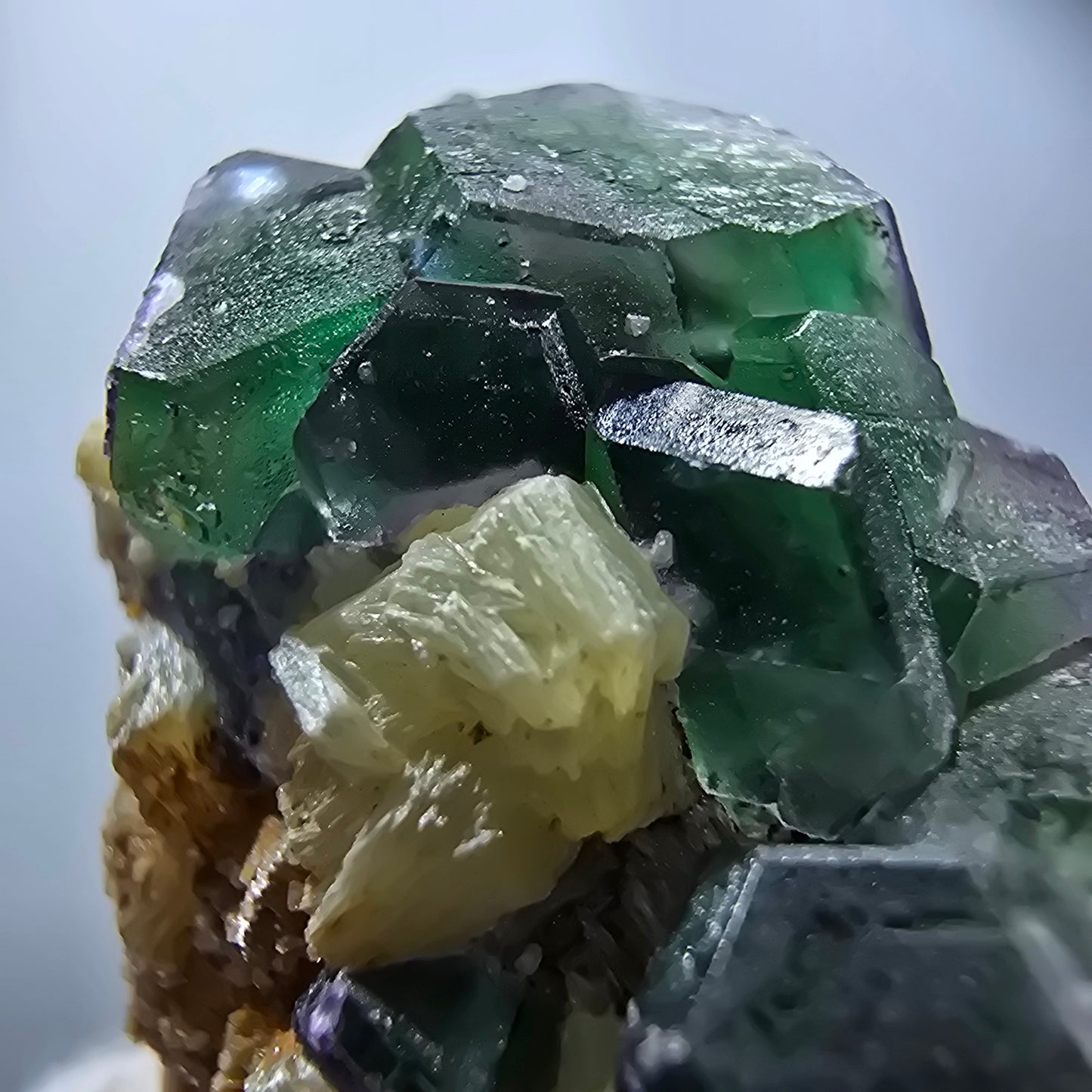 Phantom Fluorite Cube hexagonal, zonal Muscovite specimen Erongo Namibia 49*29*26mm 