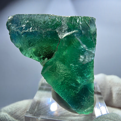 Rare cube de fluorite fantôme, vert turquoise, Okorusu, Namibie, 42 x 31 x 26 mm 