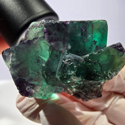 Spécimen de cube de fluorite fantôme, parqueté vert violet Okorusu, Namibie 45*33*24 mm 