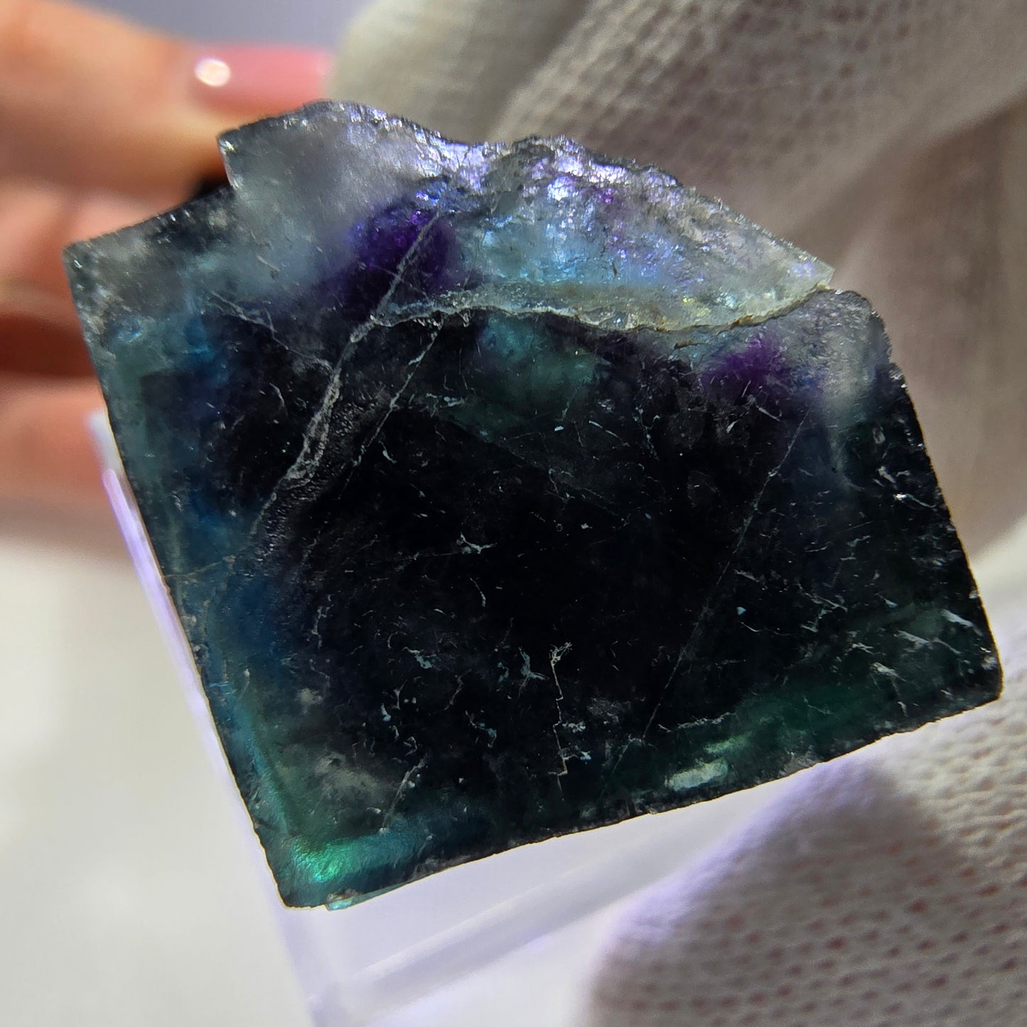 Phantom Fluorite Cube Specimen, Zonal - New Find! Okorusu, Namibia 28*18*18mm 