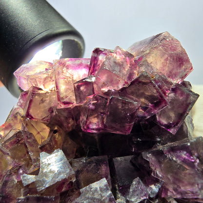 Seltene Phantom Fluorit Würfel Stufe, lila grün Okorusu Namibia 72*50*27mm