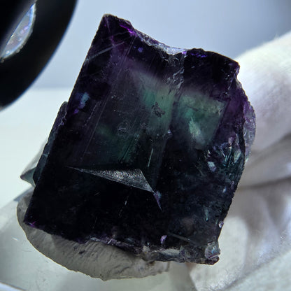 Rare Phantom Fluorite Cube Specimen zonal green purple Okorusu, Namibia 36*26*25mm 