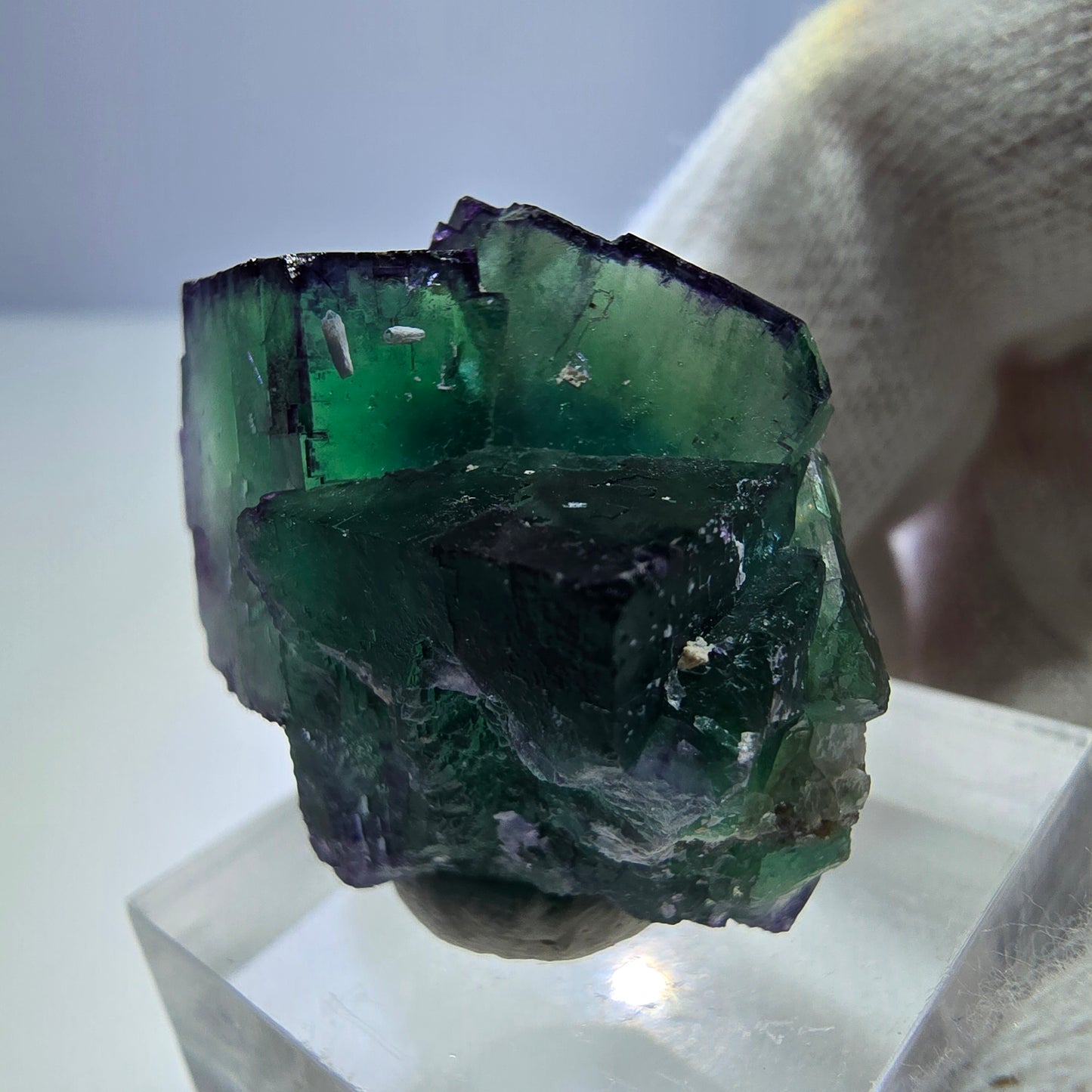 Phantom Fluorit Würfel Stufe parkettiert zonal Okorusu, Namibia 28*23*15mm