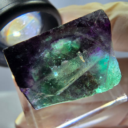Phantom Fluorit Würfel parkettiert, zonal, grün lila Okorusu, Namibia 20*18*15mm