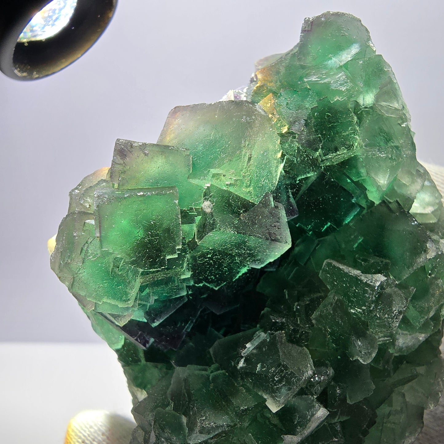 Grand spécimen de cube de fluorite fantôme, parqueté, double face Okorusu, Namibie 98*91*71mm 
