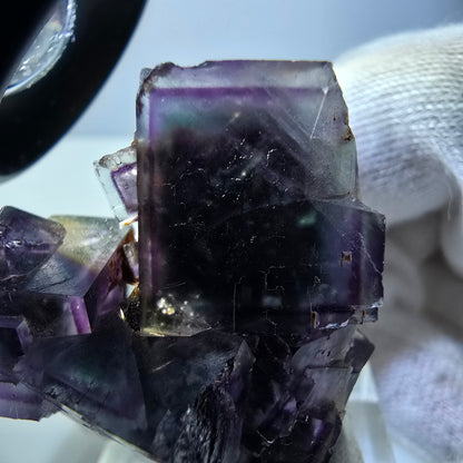 Fluorit Würfel Stufe, parkettiert grün lila 11:11 Angel Pocket Okorusu, Namibia 34*34*26mm