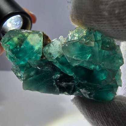 Rare spécimen de cube de fluorite fantôme, parqueté vert Okorusu, Namibie, 55 x 34 x 17 mm 