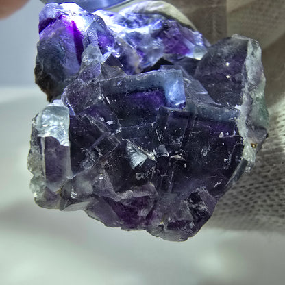Klare Phantom Fluorit Würfel Stufe zonal grün lila Okorusu, Namibia 35*33*14mm