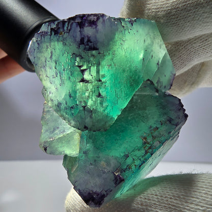 Spécimen de cube de fluorite fantôme, parqueté zonal Okorusu Namibie 65*65*30mm 