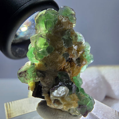 Cube de fluorite fantôme, spécimen de tourmaline scholle muscovite, Erongo, Namibie, 27 x 21 x 22 mm 