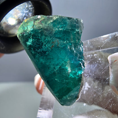 Phantom Fluorit Würfel Stufe, parkettiert grün lila Okorusu, Namibia 27*19*15mm