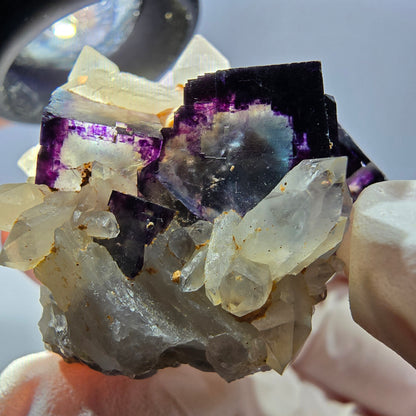 Cubes de fluorite fantôme transparente, spécimen de quartz, Okorusu zonal, Namibie, 37 x 32 x 31 mm 