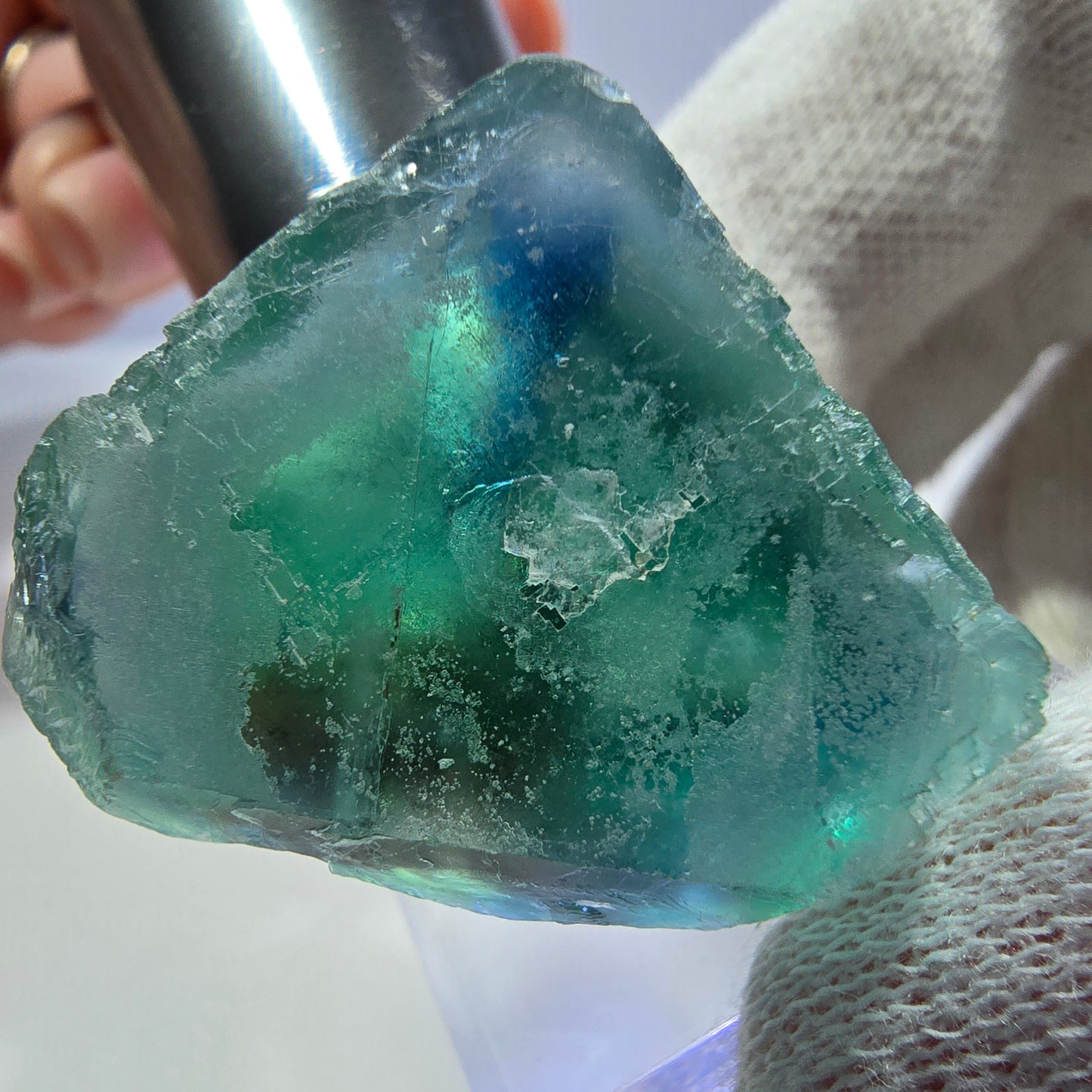 Klarer Phantom Fluorit Würfel parkettiert grün türkis Okorusu Namibia 32*24*26mm