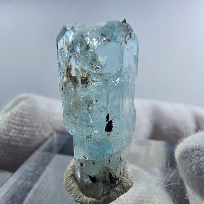 Aigue-marine Setlene, spécimen de tourmaline Schorl, Erongo, Namibie, 23 x 11 x 9 mm 