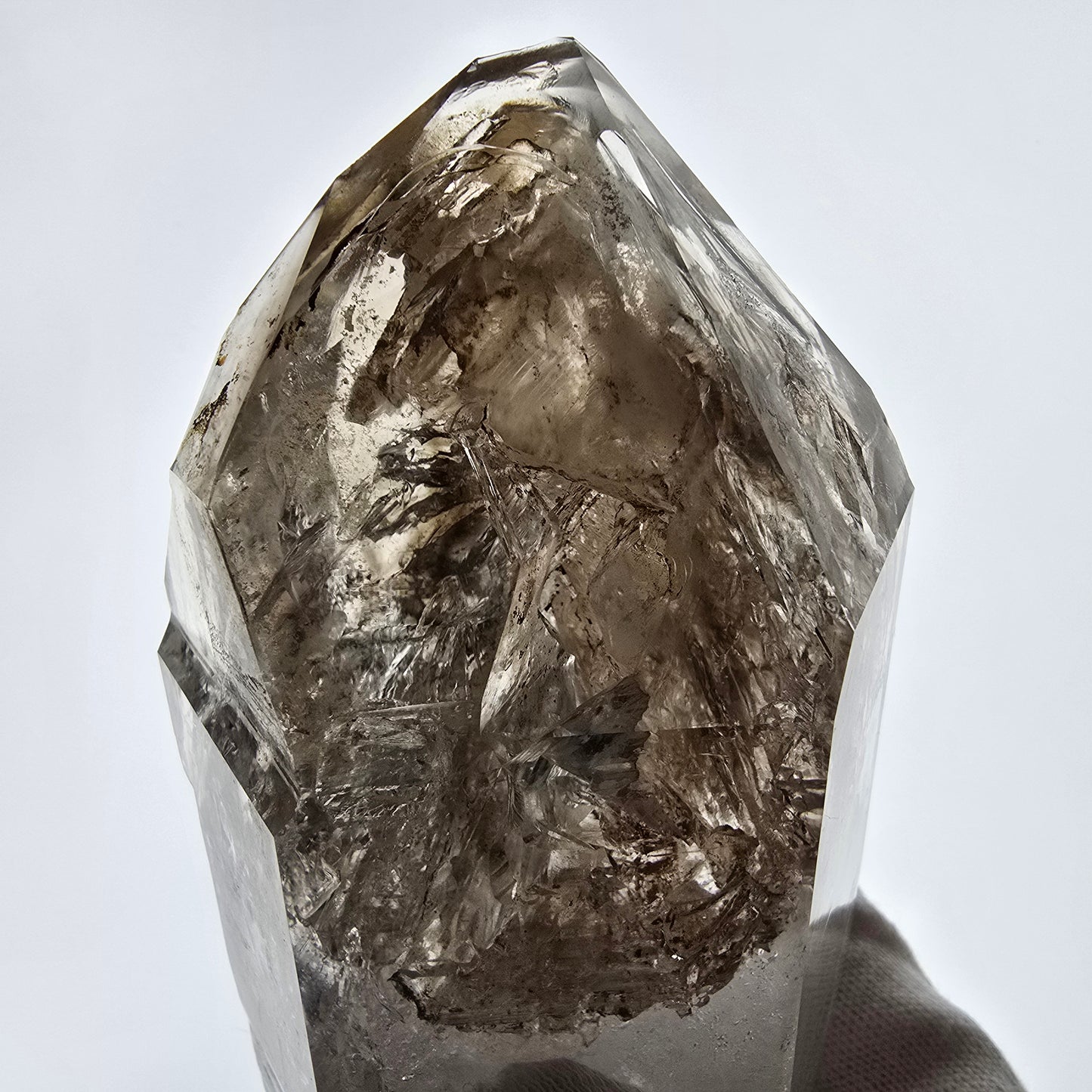 XL Enhydro Window Smoky Quartz Scepter, 2x Bubble Valentine Pocket Namibia 117*69*61mm 