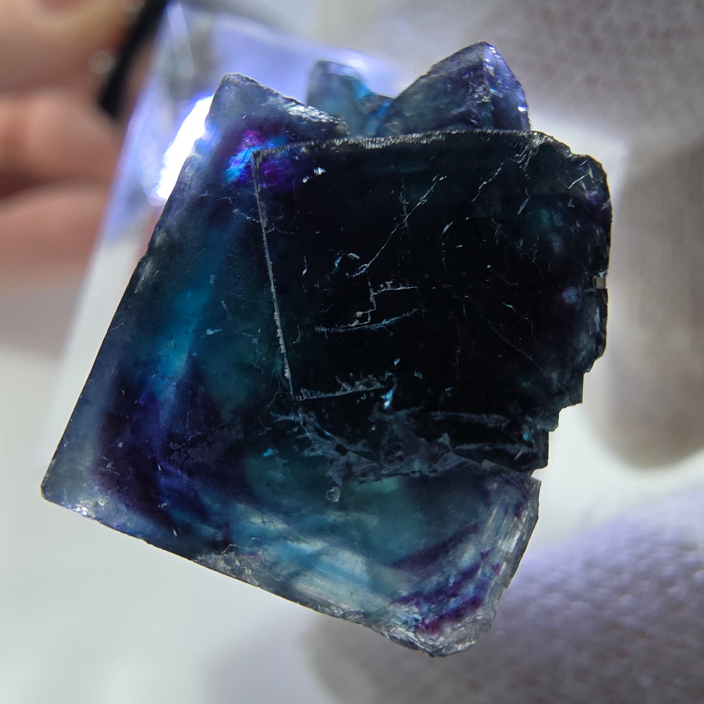 Phantom Fluorit Würfel Stufe, zonal - Neuer Fund! Okorusu, Namibia 25*29*17mm
