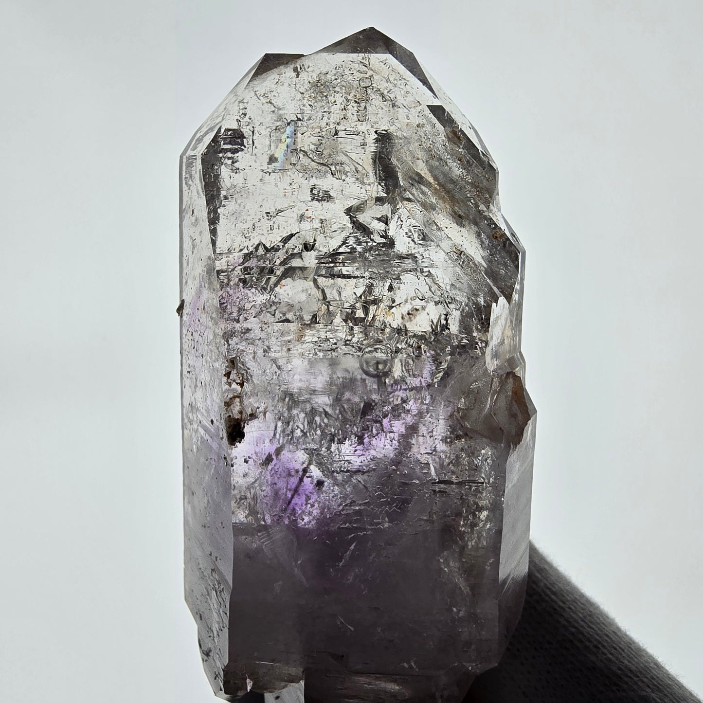 Enhydro Skeleton Amethyst DT Scepter 4x Bubble Valentine Pocket Gobobs. Namibie 119 x 40 x 34 mm 