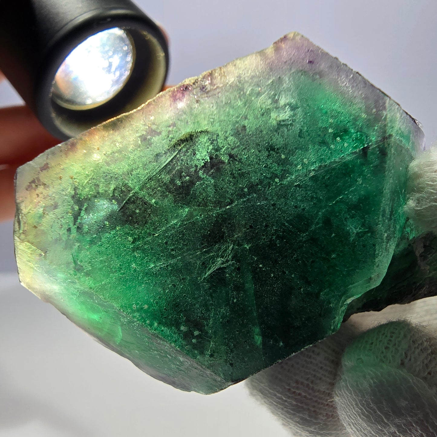 Phantom Fluorit Würfel Stufe, hexagonal grün lila Erongo, Namibia 62*41*32mm