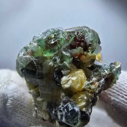 Phantom Fluorite Cube hexagonal, Muscovite specimen Erongo, Namibia 47*37*27mm 