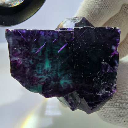 Seltene Phantom Fluorit Würfel Stufe zonal grün lila Okorusu, Namibia 54*48*44mm
