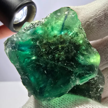 Seltene Phantom Fluorit Würfel Stufe parkettiert grün Okorusu Namibia 67*50*44mm