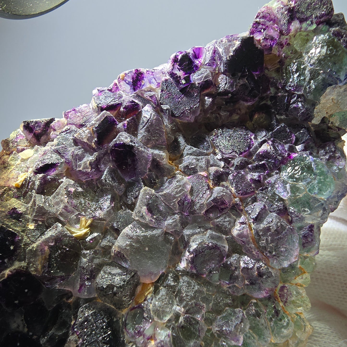 Grands cubes de fluorite vert violet zonal, spécimen d'hyalite Erongo, Namibie 96*67*42mm 