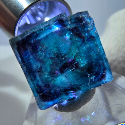 Phantom Fluorite Cube Specimen, Zonal - New Find! Okorusu, Namibia 18*17*10mm 