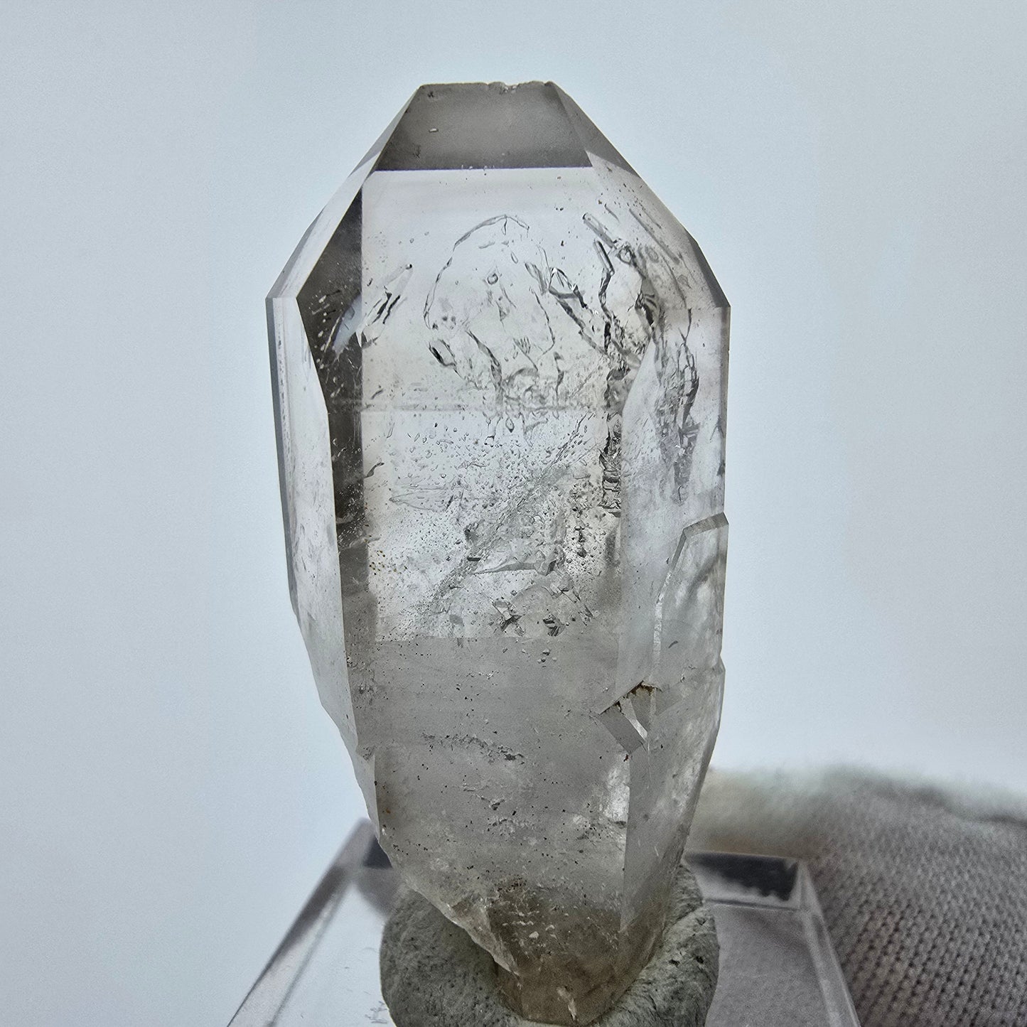Enhydro Phantom Rauchquarz Zepter Spitze 2x Blase Goboboseb, Namibia 43*21*15mm