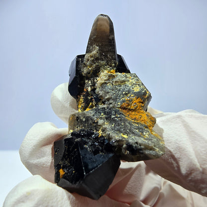 Sym. Tourmaline Schörl, stade de quartz fumé Erongo, Namibie 42*25*20mm 