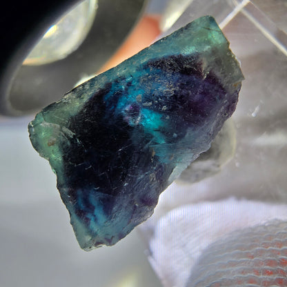 Spécimen de cube de fluorite fantôme, zonal – Nouvelle découverte ! Okorusu, Namibie, 24 x 19 x 12 mm 