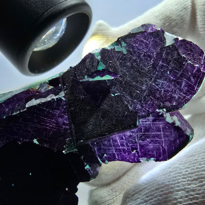 Fluorit Würfel Stufe, parkettiert grün lila 11:11 Angel Pocket Okorusu, Namibia 66*39*24mm