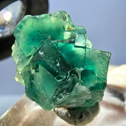 Seltene Phantom Fluorit Würfel Stufe, grün Okorusu, Namibia 22*21*13mm