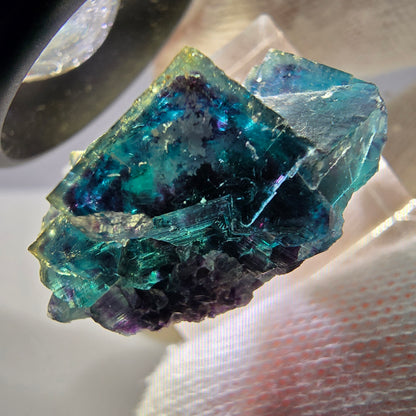Spécimen de cube de fluorite fantôme, zonal – Nouvelle découverte ! Okorusu, Namibie, 30 x 20 x 17 mm 