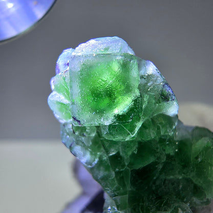 Cube de fluorite fantôme, spécimen de tourmaline Schorl, Erongo, Namibie, 26 x 15 x 15 mm 
