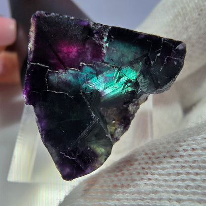 Seltener Phantom Fluorit Würfel, zonal grün lila Okorusu, Namibia 29*24*20mm